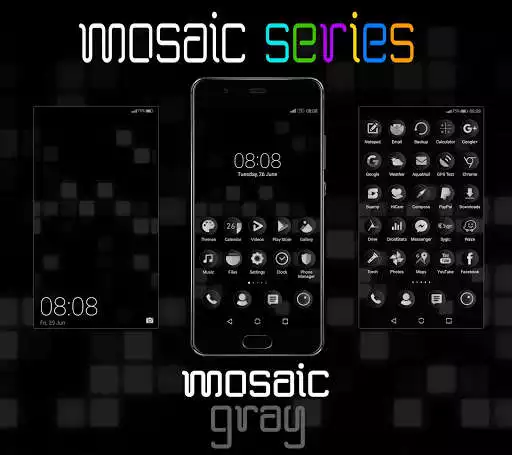 Play [EMUI 5/8/9.0]Mosaic Gray Theme  and enjoy [EMUI 5/8/9.0]Mosaic Gray Theme with UptoPlay